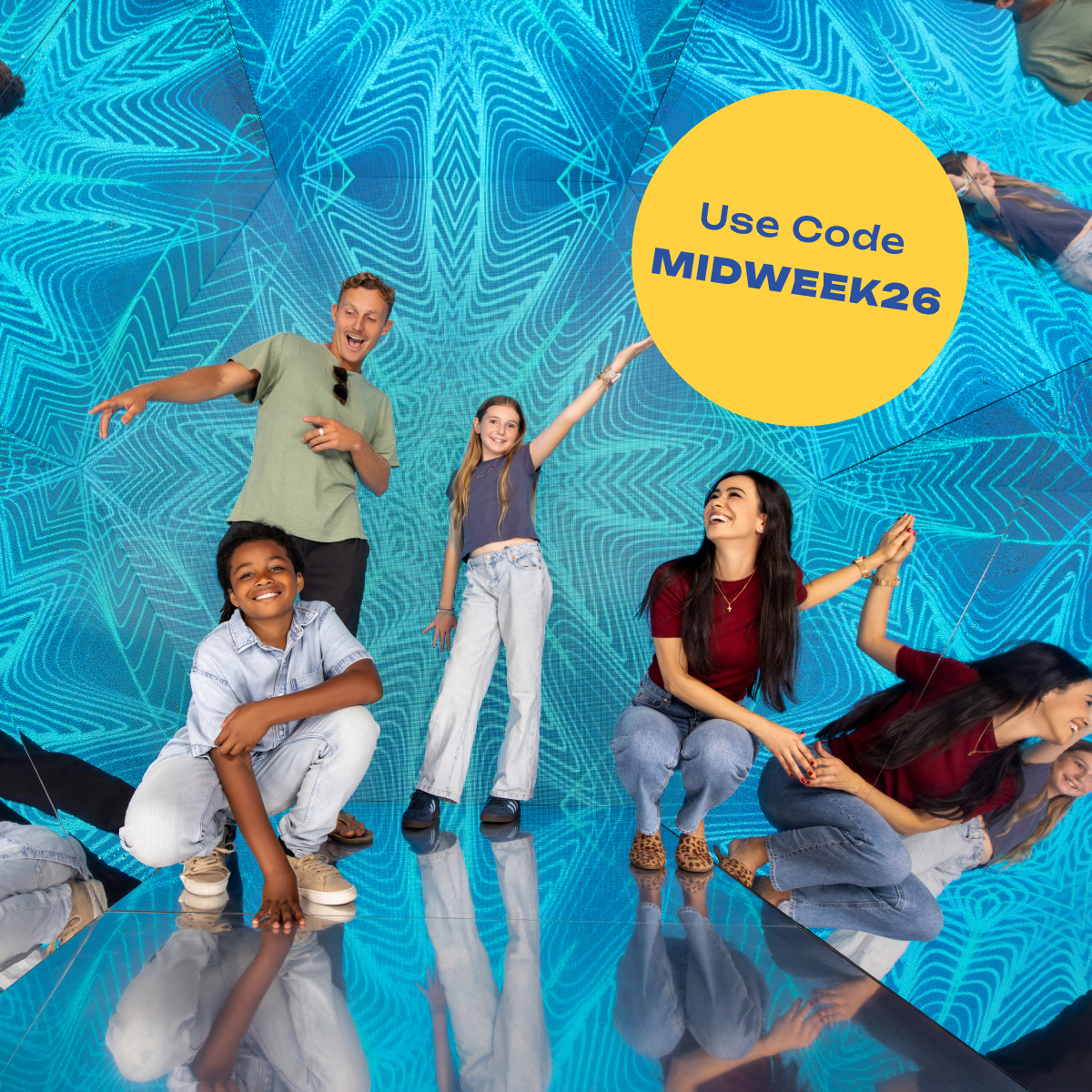 Midweek fun! Buy 1 ticket, get the second 50% off